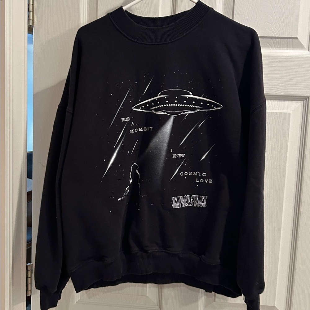 Taylor Swift Black and Gray UFO Graphic Crewneck Sweater. Eras Tour 2 shirts - Picture 5 of 7